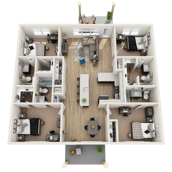 Woodbury-Flat Rendering