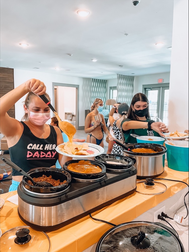 Girl Getting Food