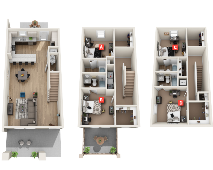Lumpkin B Furnished-4x4.5 Floor plan