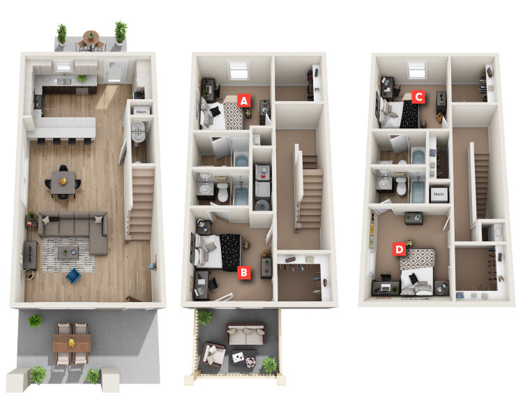 Stafford Furnished-4x4.5 Floor plan